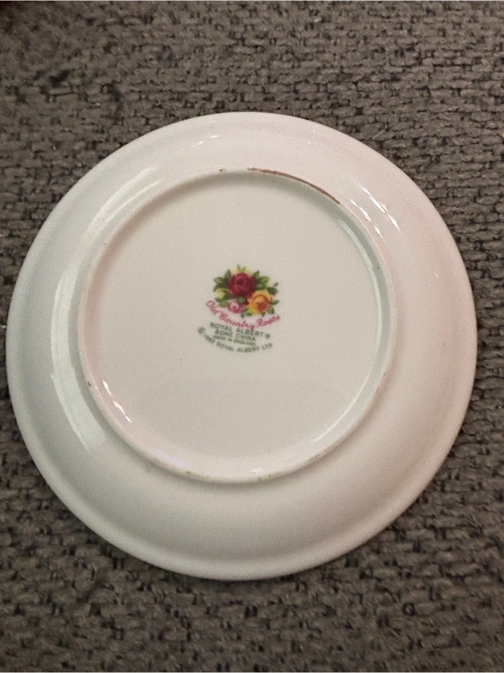 Royal Albert Gold-Trimmed Rose Butter Plate in Pink, Yellow and Green - Picture 3 of 6
